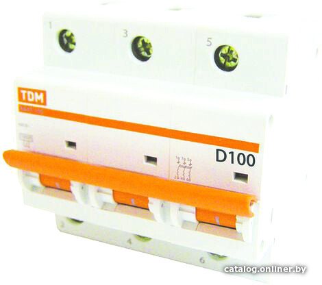 Выключатель автоматический TDM Electric ВА 47-100 3Р 100А (D) 10кА SQ0207-0033