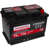 Автомобильный аккумулятор Dynamatrix Standard R+ 730A (75 А·ч)