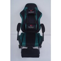 Игровое (геймерское) кресло Calviano 1584 (велюр, черный/зеленый)