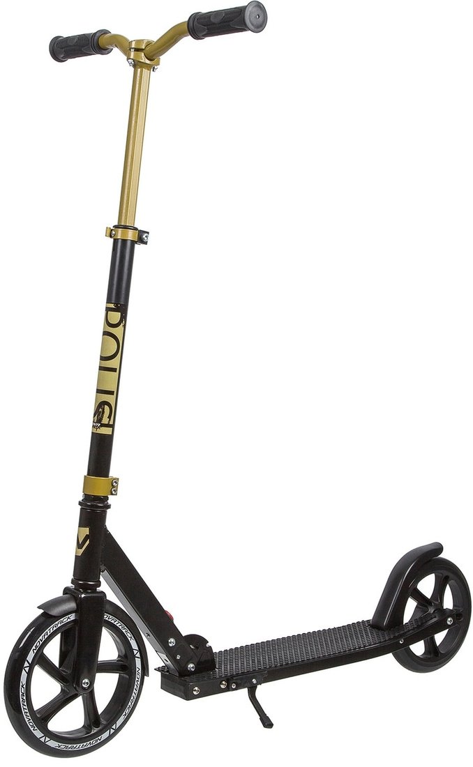 

Двухколесный подростковый самокат Novatrack Polis 230 Pro Rubber 230.POLIS.GD20 (черный/золотистый)