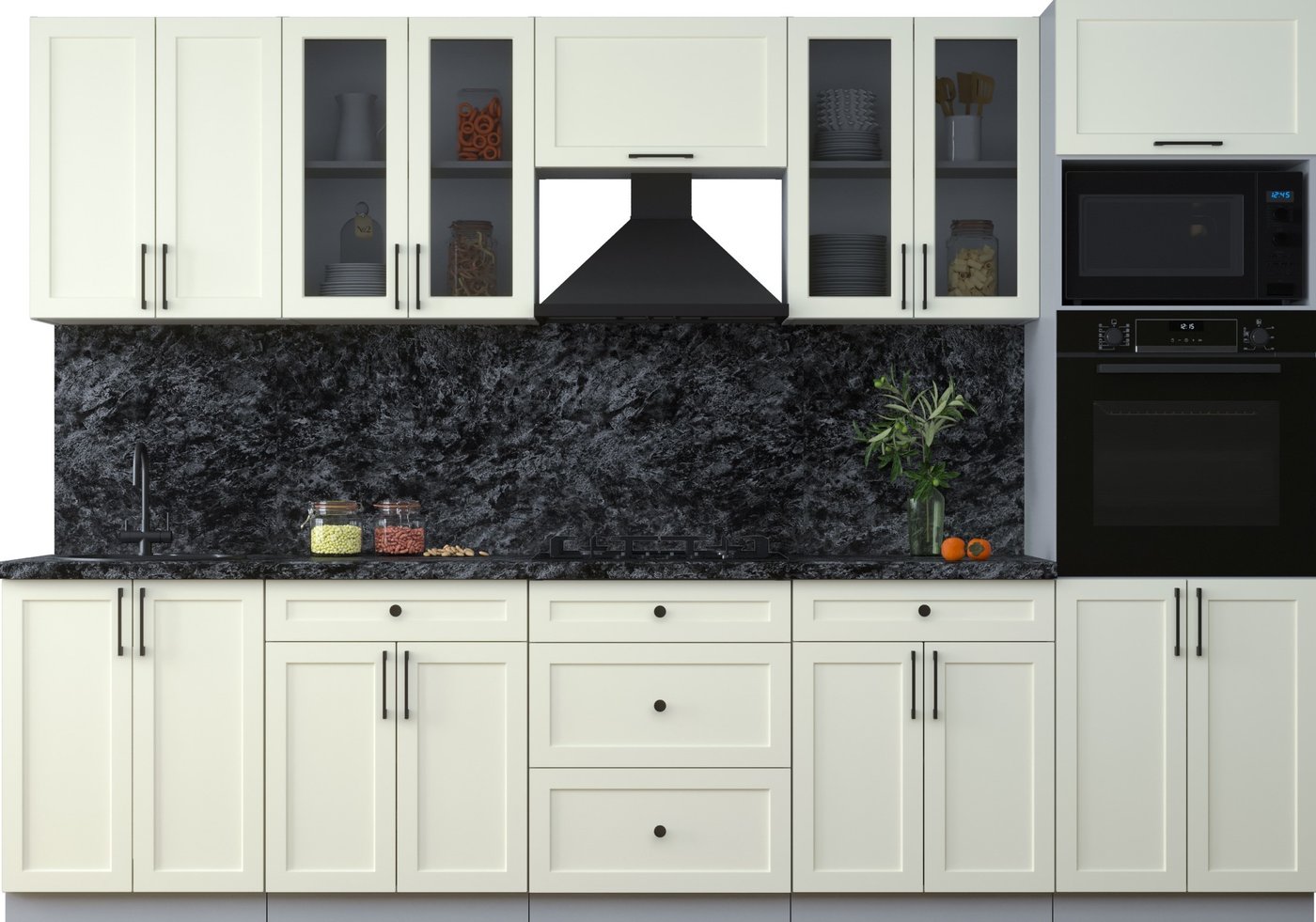 

Готовая кухня Интерлиния Тренд 3.0В (белый/белый/кастилло темный)