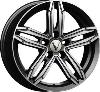 Литые диски Vector B256 16x6.5" 5x114.3мм DIA 66.1мм ET 40мм Черный с алмазной проточкой