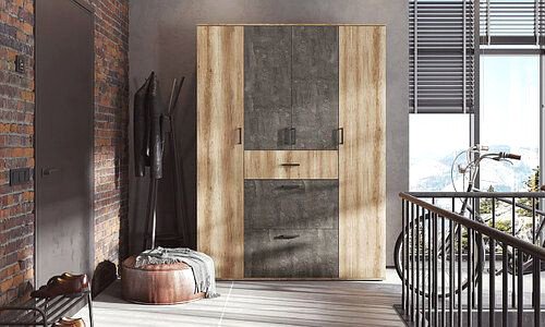 

Шкаф распашной Стендмебель Нельсон ШК 03 (дуб крафт белый)