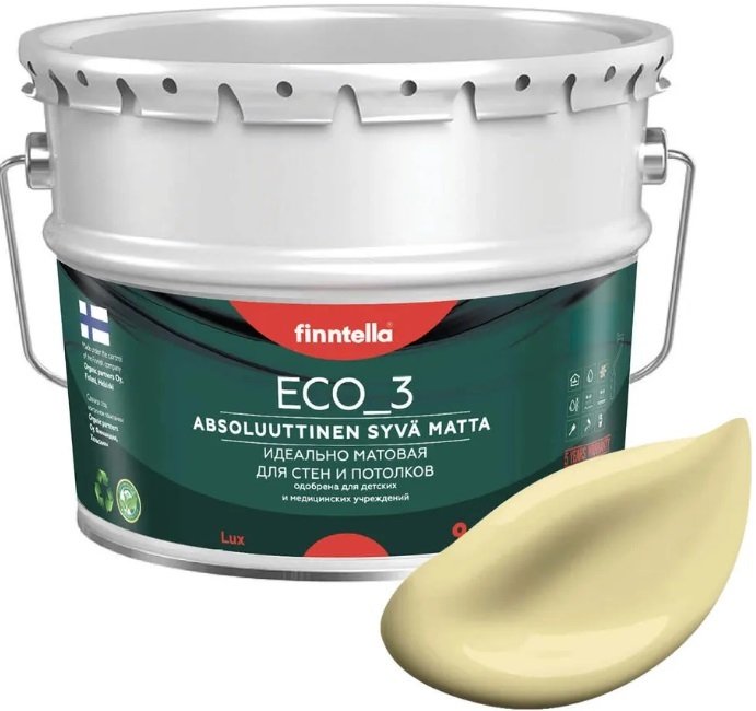 

Краска Finntella Eco 3 Wash and Clean Hirssi F-08-1-9-LG133 9 л (паст.-желтый)