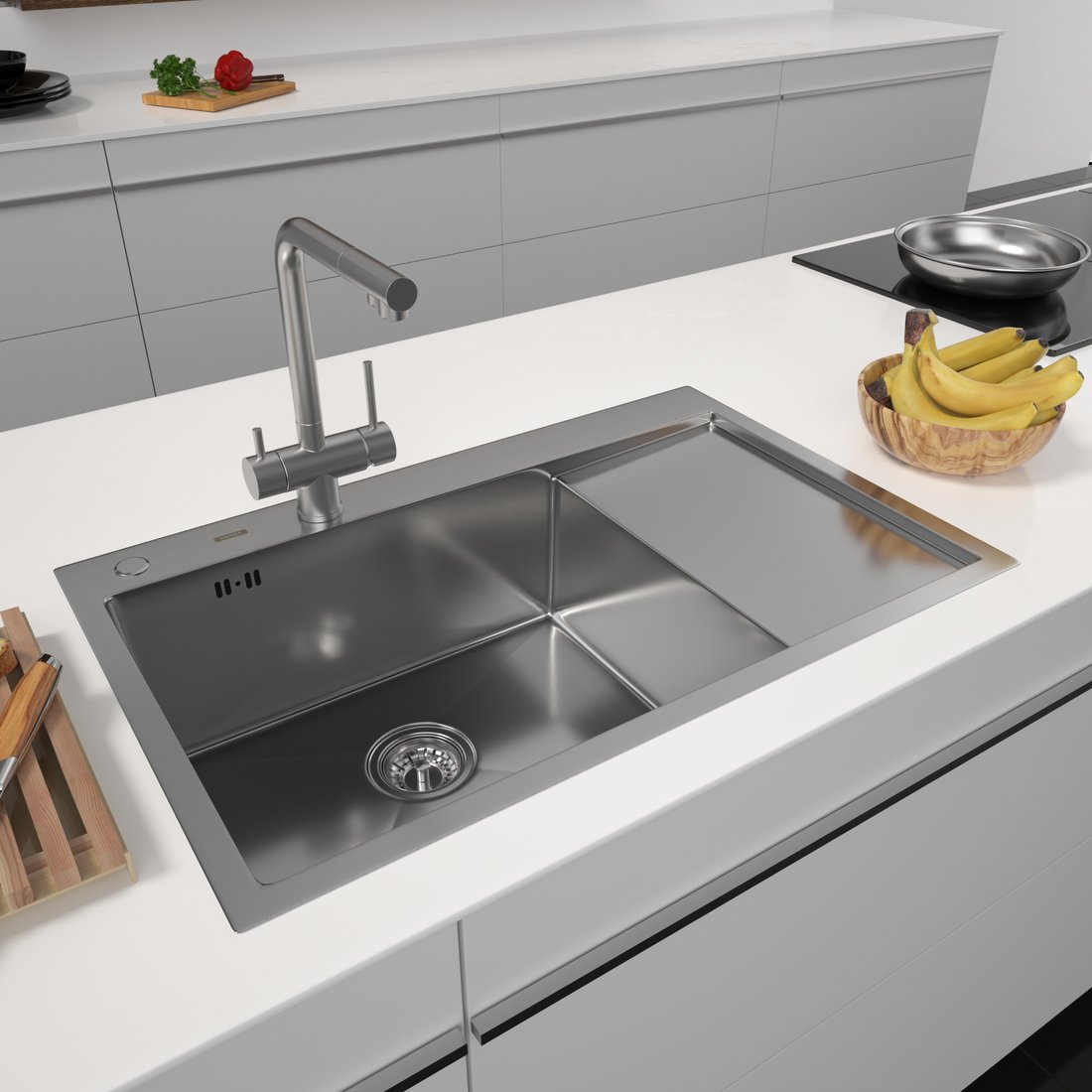 

Кухонная мойка ARFEKA ECO AR 780*500 L SATIN