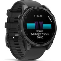 Умные часы Garmin Fenix 8 47мм (серый, черный силиконовый ремешок)