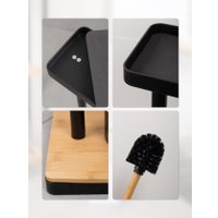 Держатель для туалетной бумаги и ершика FORA Bamboo Style FOR-ST-01BL (черный)