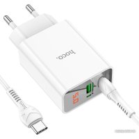 Сетевое зарядное Hoco C100A USB Type-C (белый)