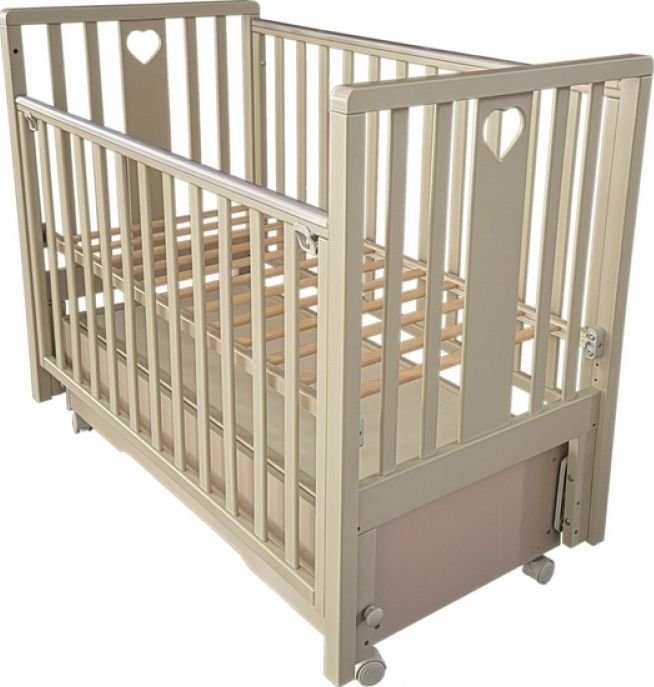 Классическая детская кроватка Антел Лада универсальный маятник + колеса, ящик (кашемир)