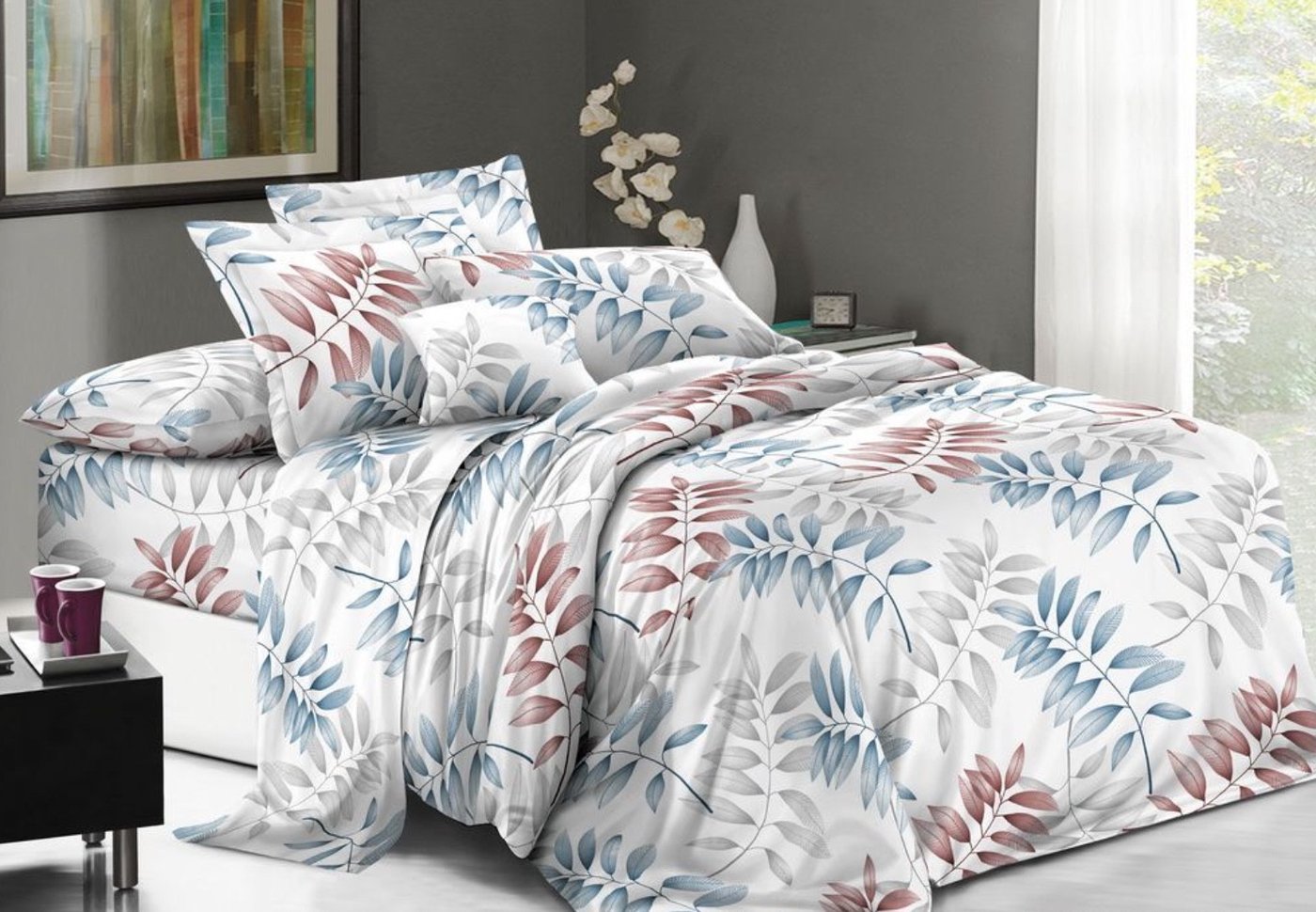 

2-спальный комплект постельного белья с евро простыней Бояртекс № 6803 (L) 2сп с европростыней (бязь)