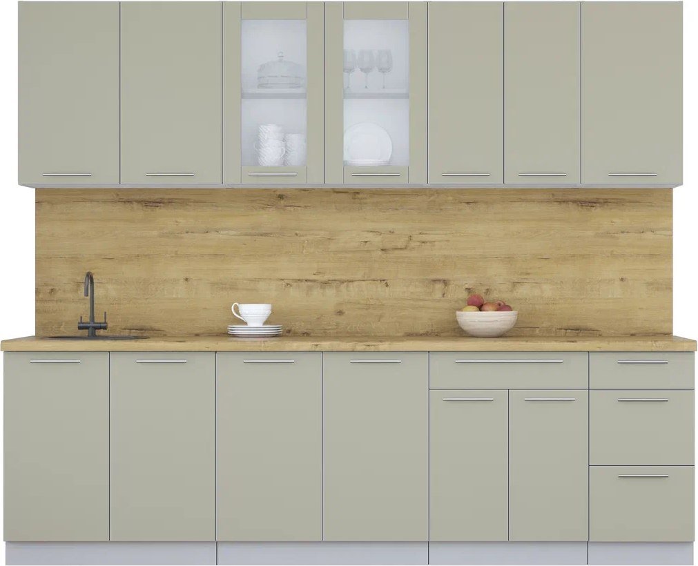 

Кухонный модуль Интерлиния Мила Пластик 2.6 Б (латте/латте/дуб бунратти)