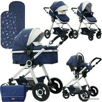 Универсальная коляска Lorelli Alexa 2019 (3 в 1, синий)