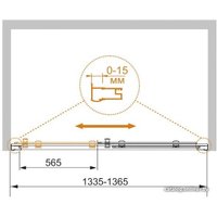 Душевая дверь Cezares Pratico-BF-1-135-C-Cr