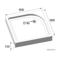 Душевой поддон BelBagno TRAY-BB-A-90-15-W 90x90