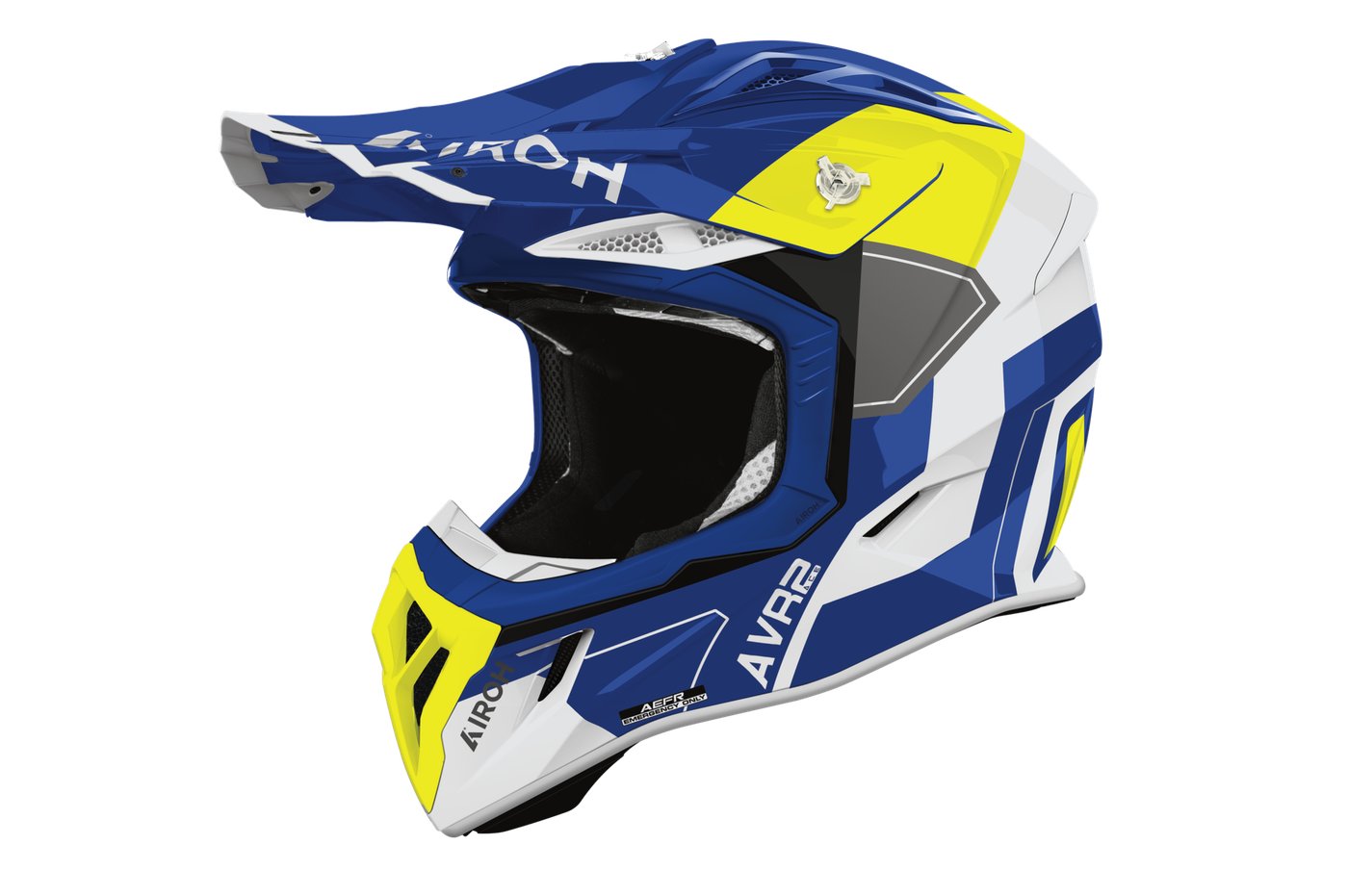 Мотошлем Airoh Aviator Ace 2 Shield AV22S31-M (M, синий/желтый глянец)