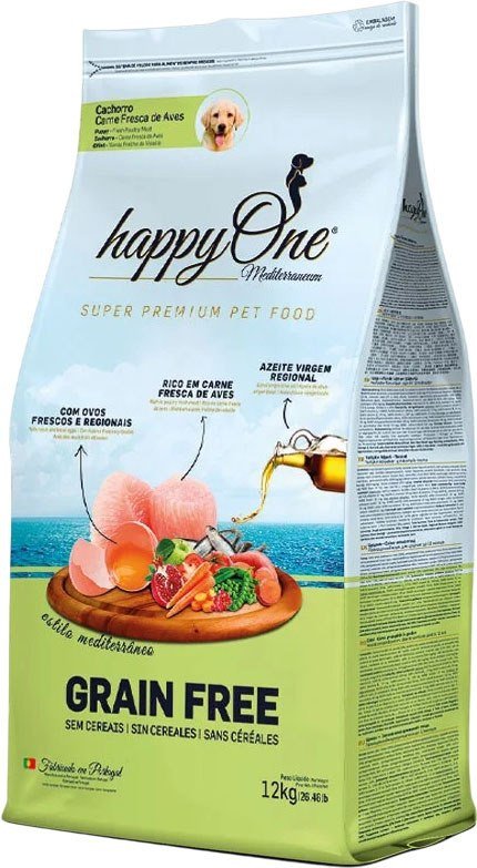 Сухой корм для собак HappyOne Mediterraneum беззерновой со свежим яйцом и свежим мясом птицы 12 кг
