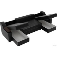 П-образный диван Лига диванов Сенатор 28921 (экокожа, черный)