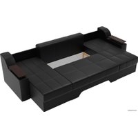 П-образный диван Лига диванов Сенатор 28921 (экокожа, черный)