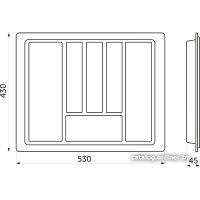 Лоток для столовых приборов LB Standart 600 (530x430) (серый)