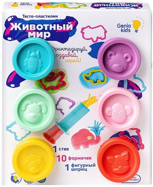 

Набор для лепки Genio Kids Тесто-пластилин. Животный мир TA2007