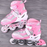 Роликовые коньки Darvish DV-S-10M (р. 35-38, розовый/серебристый)