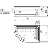 Душевой поддон Radomir 118x78 1-11-0-2-0-009
