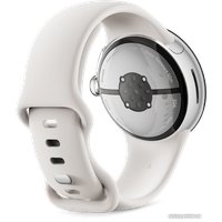 Умные часы Google Pixel Watch 2 (глянцевый серебристый/фарфор, спортивный силиконовый ремешок)