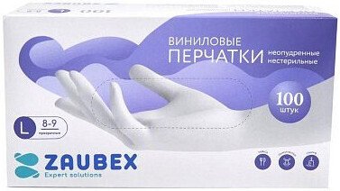 

Виниловые перчатки Zaubex 9122524 (L, 100 шт)