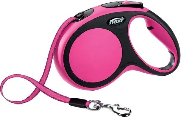

Поводок-рулетка Flexi New Comfort M Tape 5 м (розовый/черный)