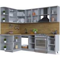 Готовая кухня Интерлиния Тренд 1.5x2.4 левая (океан/океан/дуб бунратти)