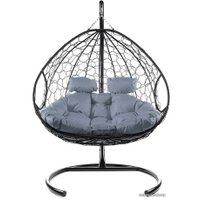 Подвесное кресло M-Group Для двоих 11450409 (черный ротанг/серая подушка)