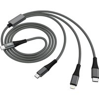 Кабель TFN TFN-C-3IN1-USBC-GR USB Type-A - USB Type-C/Lightning/microUSB (1.2 м, белый)