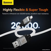 Кабель Baseus CoolPlay Series Fast Charging Data Cable 2.4A USB Type-A - Lightning (2 м, белый)