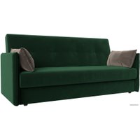 Диван Лига диванов Лига-018 117842 (велюр зеленый/подушки коричневый)