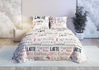 Евро комплект постельного белья Комплексресурс Кофе (евро, нав. 70х70)