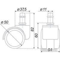 Колесо мебельное AKS офисное д.11 мм