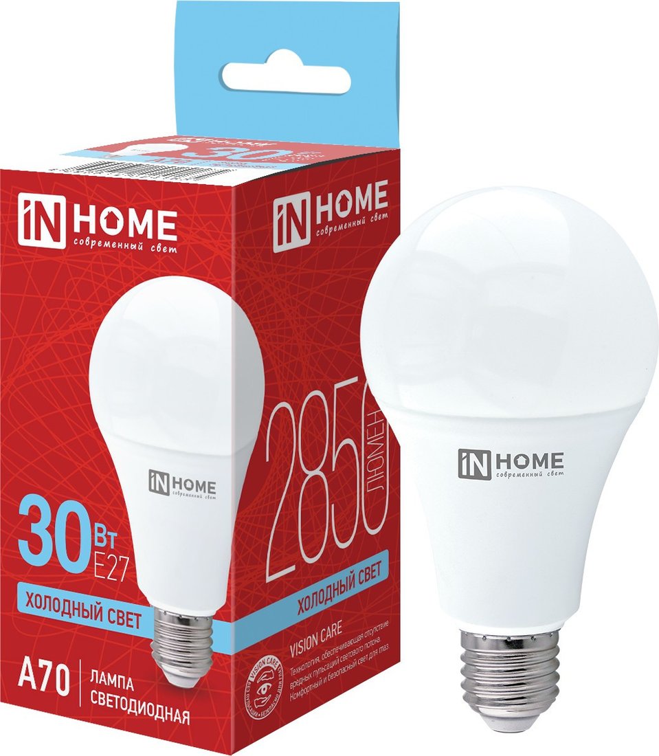Светодиодная лампочка In Home LED-A70-VC 30 В...