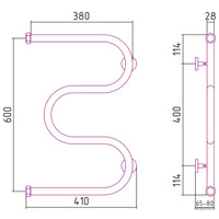 Полотенцесушитель Сунержа М-образный 600х400 31-0007-6040