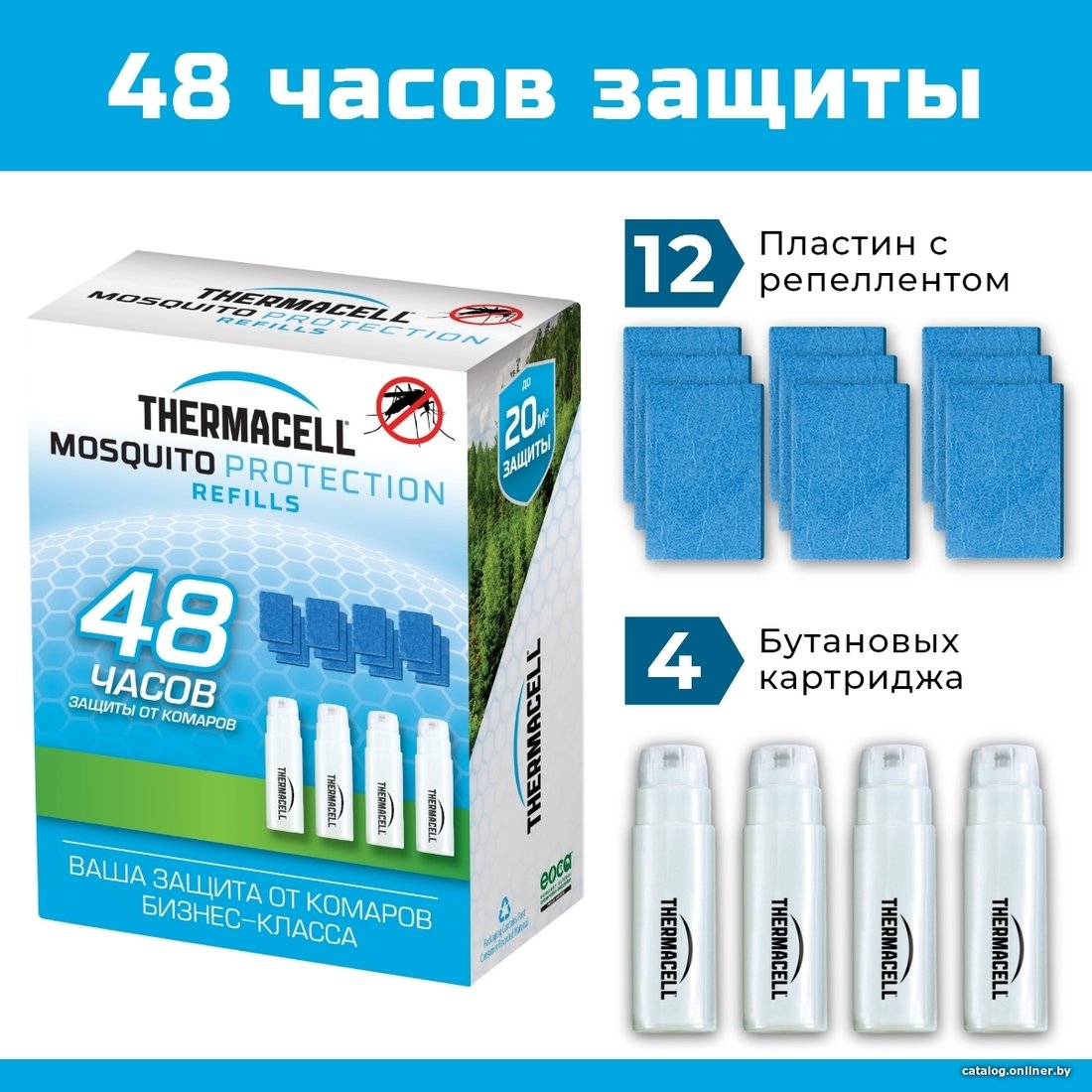 Набор картриджей ThermaCELL 4 газовых картриджа + 12 пластин