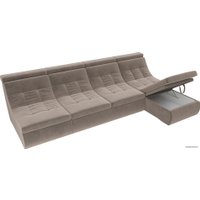 Модульный диван Лига диванов Холидей люкс 105556 (велюр, коричневый)