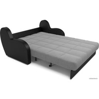 Диван Мебель-АРС Аккордеон Барон (рогожка/экокожа, серый/черный)