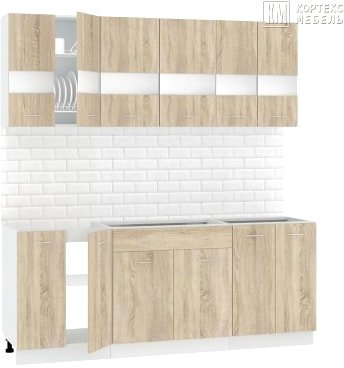 

Готовая кухня Кортекс-мебель Корнелия Экстра 2.0 без столешницы (дуб сонома)