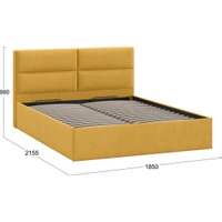 Кровать Трия Глосс универсальная с ПМ Тип 1 180x200 (микровелюр Wellmart Yellow)