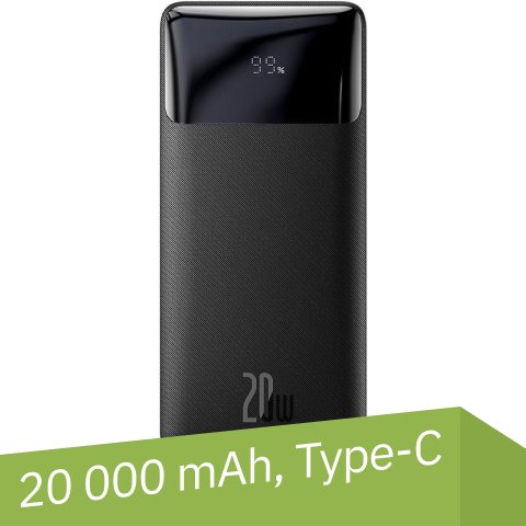 

Внешний аккумулятор Baseus Bipow Digital Display PPDML-M01 20000mAh (черный)