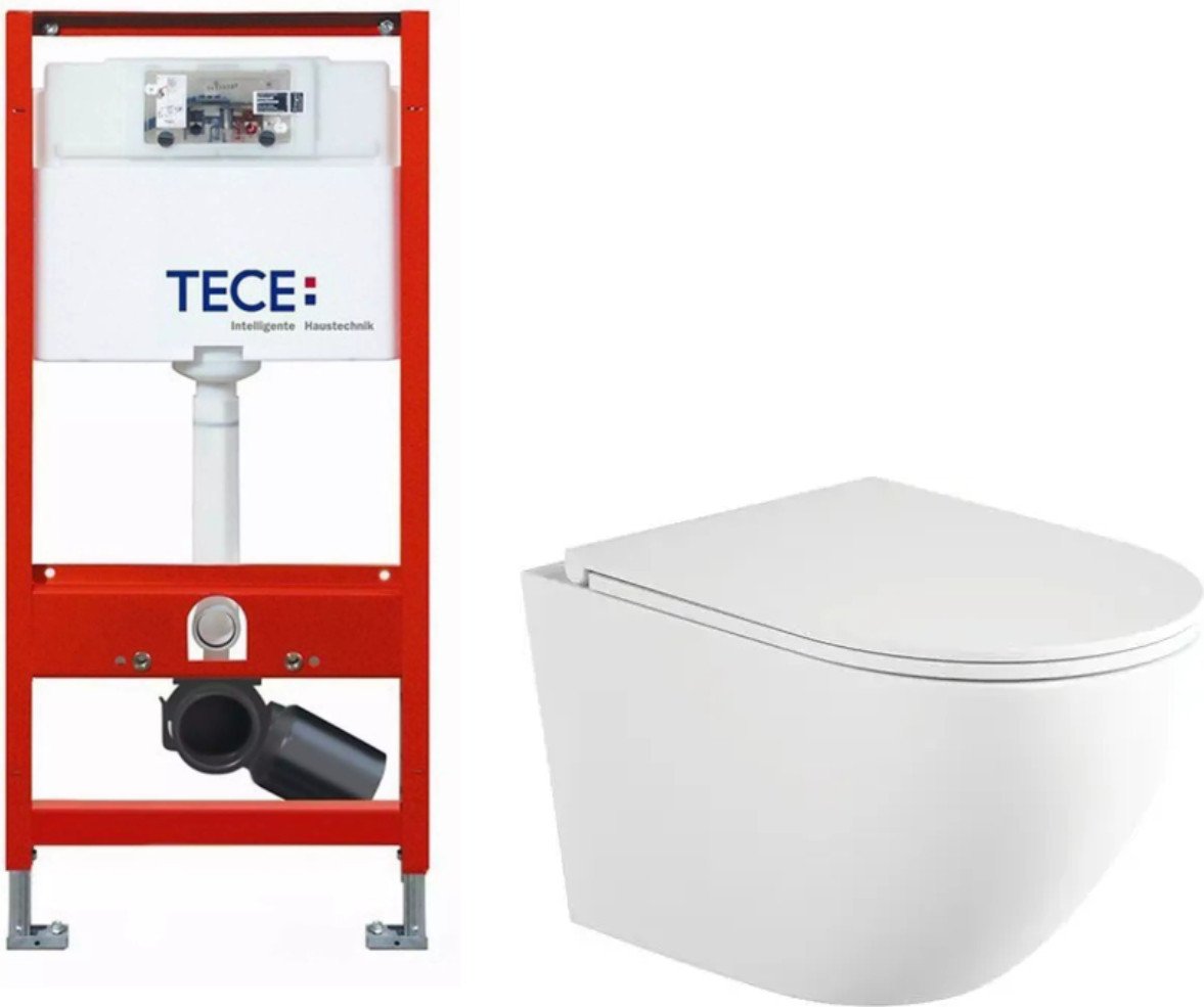Унитаз подвесной Saniteco Rimless R-203M + TECE Profil 9300302