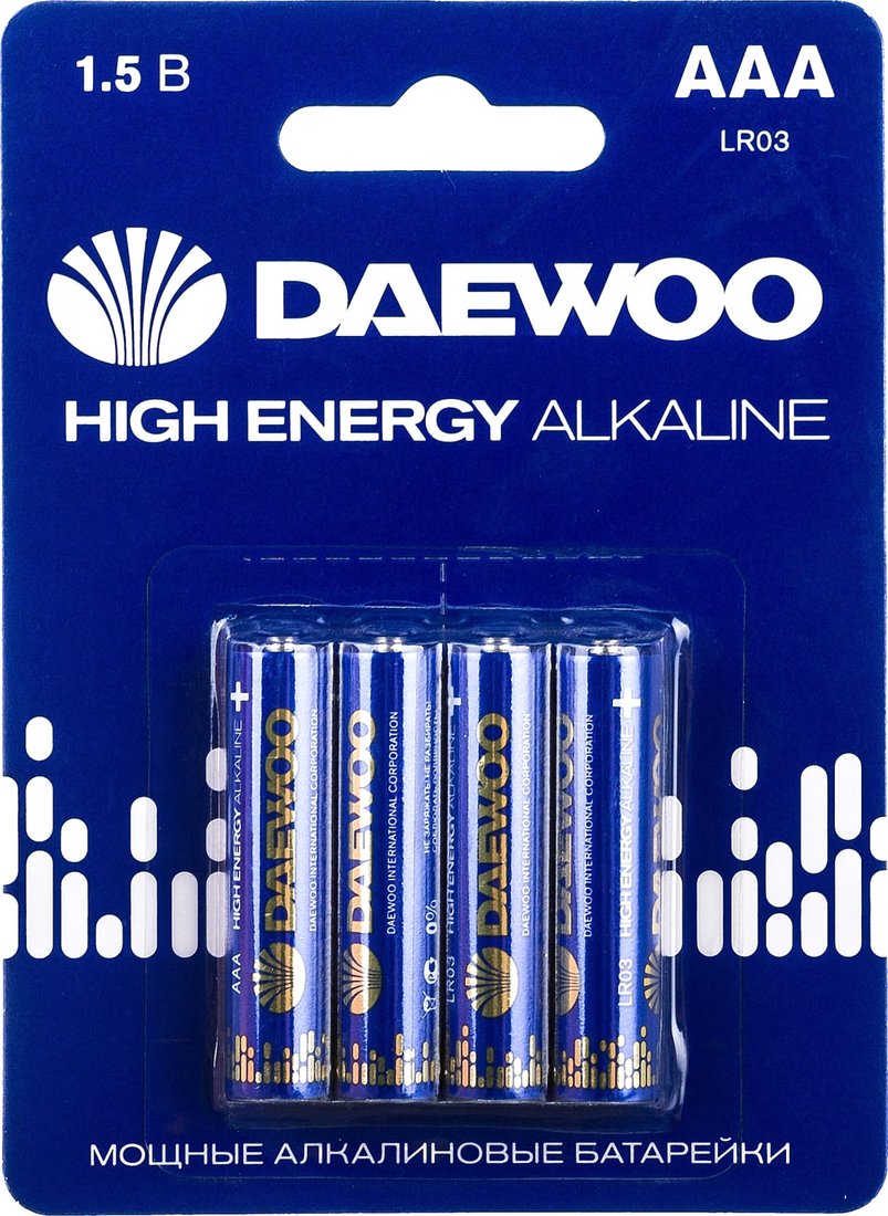 

Батарейка Daewoo High Energy Alkaline AAA 4 шт. 5030381