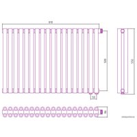 Стальной трубчатый радиатор Сунержа Эстет-00 EU50 500х810 18 секций (сатин)