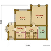 Дом Lesstroy Проект №12 (7.5x8.5 м)