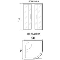 Душевой уголок River Don Light 90/46 МТ (без поддона)