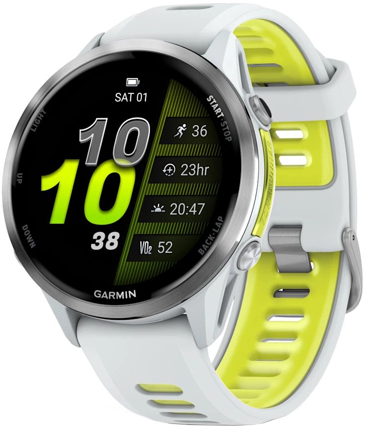 

Умные часы Garmin Forerunner 970 47 мм (белый/зеленый)